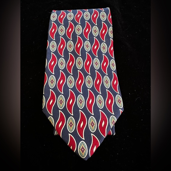 Jean de Lise Navy Blue Silk Tie - Picture 1 of 7